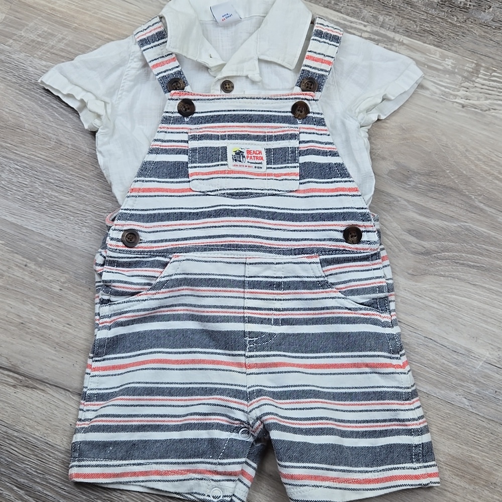 Carter's Baby Boys shortall overall set outfit Old Navy Shirt Summer Spring